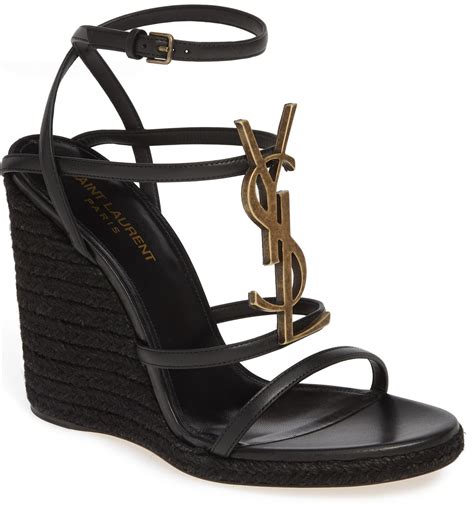 ysl cassandra wedge sandals|yves Saint Laurent flat sandals.